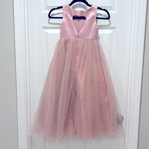 NWT Flower Girl Dress SIZE 4 5 Dusty Rose wedding party JJ’s House Heart cut out - Picture 9 of 13